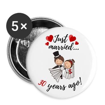 30 years wedding anniversary - Buttons small 1''/25 mm (5-pack) - white - Front