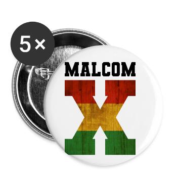 MALCOM X - Buttons klein 25 mm (5er Pack) - Weiß - Vorne