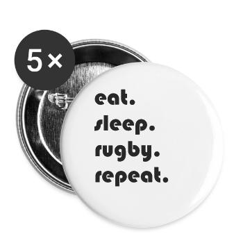 Rugby - eat. Sleep. rugby. repeat. - Buttons small 1''/25 mm (5-pack) - white - Front
