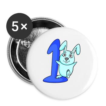 1 year old 1 birthday gift - Buttons small 1''/25 mm (5-pack) - white - Front