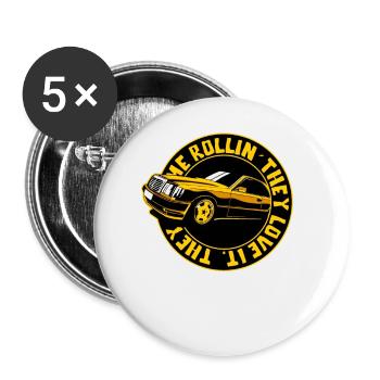 Vous me voyez rouler, dans ma voiture - Lot de 5 petits badges (25 mm) - blanc - Devant