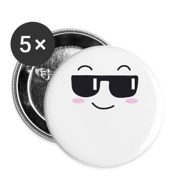 Sunglasses laugh face - Buttons small 1''/25 mm (5-pack) - white - Front