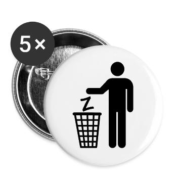 Ukraine Z Putin Mülleimer Russland Kiew No War - Buttons klein 25 mm (5er Pack) - Weiß - Vorne