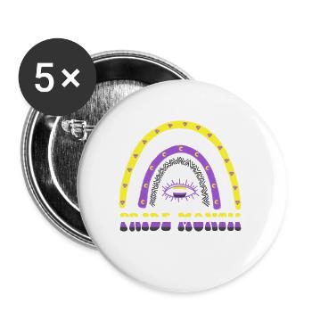Boho Regenbogen Happy Pride Month Nonbinary - Buttons klein 25 mm (5er Pack) - Weiß - Vorne