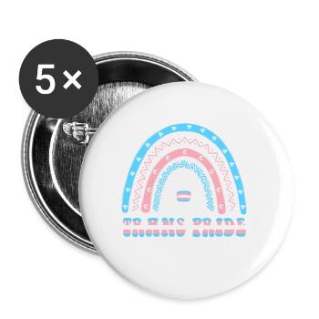 Rainbow Happy Trans Pride Mois Transgenre - Lot de 5 petits badges (25 mm) - blanc - Devant
