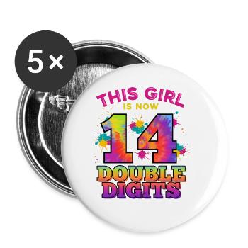 This girl is now 14 double digits 14. - Buttons small 1''/25 mm (5-pack) - white - Front