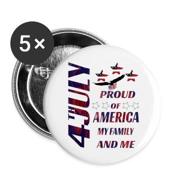 July 4th. Independence Day. Only here. - Buttons small 1''/25 mm (5-pack) - white - Front