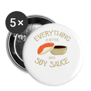 Alles Ist Besser Sushi-liebhaber Japan - Buttons klein 25 mm (5er Pack) - Weiß - Vorne