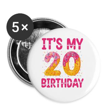 It's My 20th Birthday | Sprinkles Themed | - Buttons small 1''/25 mm (5-pack) - white - Front