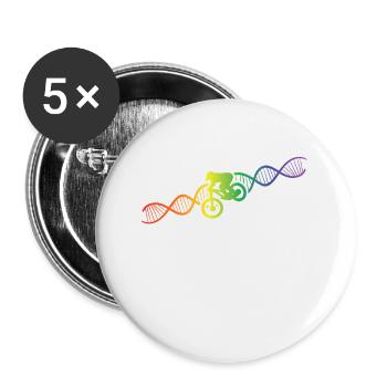 DNA Helix Rainbow Genetics Mountain Bike Colorful - Buttons small 1''/25 mm (5-pack) - white - Front