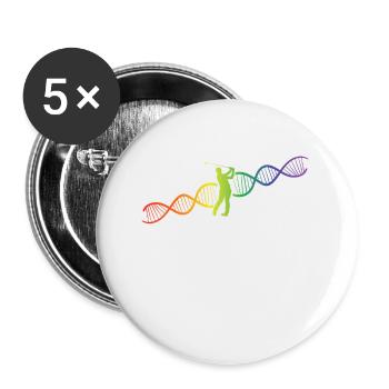DNA Helix Regenbogen Genetik Golf Bunt - Buttons klein 25 mm (5er Pack) - Weiß - Vorne