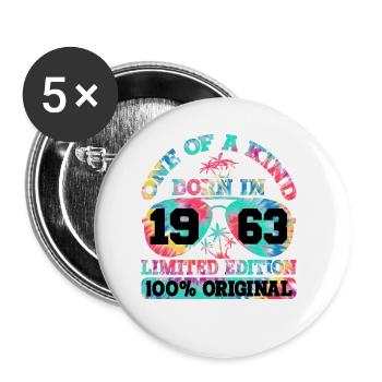 Unique Born 1963 Limited Edition - Buttons small 1''/25 mm (5-pack) - white - Front