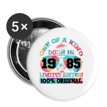 Einzigartig Geboren 1985 Limitierte Auflage - Buttons klein 25 mm (5er Pack) - Weiß - Vorne