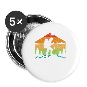 Born to hike National Parks Vintage - Buttons small 1''/25 mm (5-pack) - white - Front