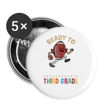 Ready to tackle third grade First day of school - Buttons small 1''/25 mm (5-pack) - white - Front