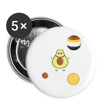 Avocado Astronaut Gay Bear Pride - Buttons klein 25 mm (5er Pack) - Weiß - Vorne