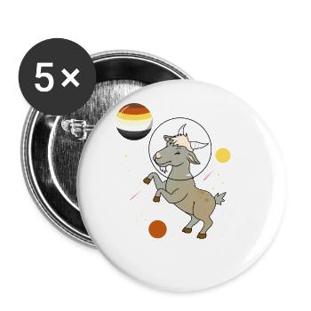 Ziege Astronaut Gay Bear Pride - Buttons klein 25 mm (5er Pack) - Weiß - Vorne