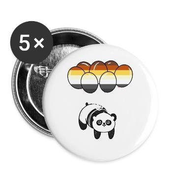 Panda Ballon Gay Bear Pride - Buttons klein 25 mm (5er Pack) - Weiß - Vorne