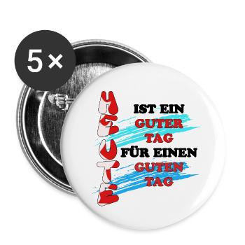 Schöner Tag für lebensfrohe Menschen - Buttons klein 25 mm (5er Pack) - Weiß - Vorne