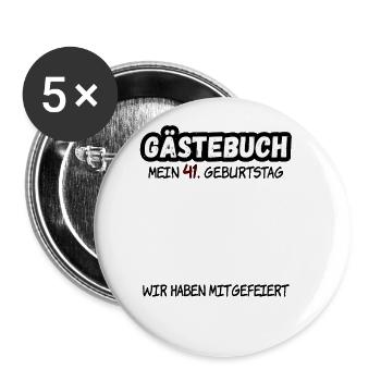 41. Geburtstag 41 Jahre Geburtstagsgeschenk - Buttons klein 25 mm (5er Pack) - Weiß - Vorne