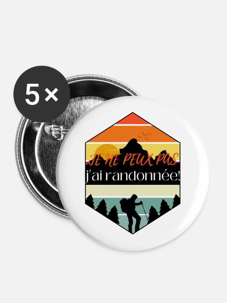 Ich kann nicht wandern - Buttons klein 25 mm (5er Pack) - Weiß