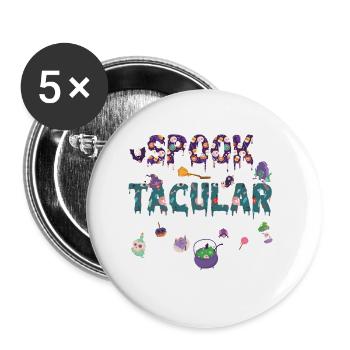 Spook Tacular Spooky Halloween - Lot de 5 petits badges (25 mm) - blanc - Devant