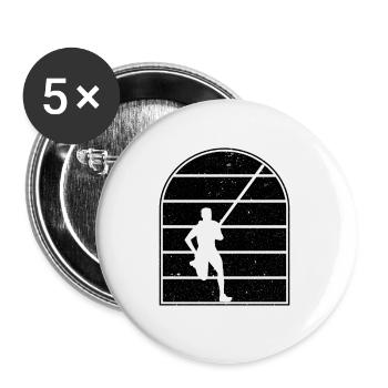 Stabhochspringen - Buttons klein 25 mm (5er Pack) - Weiß - Vorne