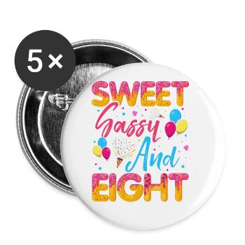 Sweet Sassy And Eight Sprinkles Delicious - Buttons klein 25 mm (5er Pack) - Weiß - Vorne