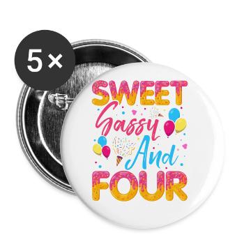 Sweet Sassy And Four Sprinkles Delicious Doughnut - Buttons klein 25 mm (5er Pack) - Weiß - Vorne