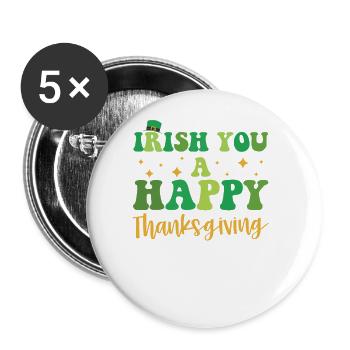 Irish Leaves For A Happy Thanksgiving - Buttons small 1''/25 mm (5-pack) - white - Front