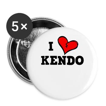 Ich liebe Kendo - Buttons klein 25 mm (5er Pack) - Weiß - Vorne