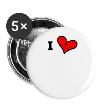 J’aime... Insérez votre propre texte Personnaliser - Lot de 5 petits badges (25 mm) - blanc - Devant