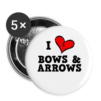 I love bow and arrow - Buttons small 1''/25 mm (5-pack) - white - Front
