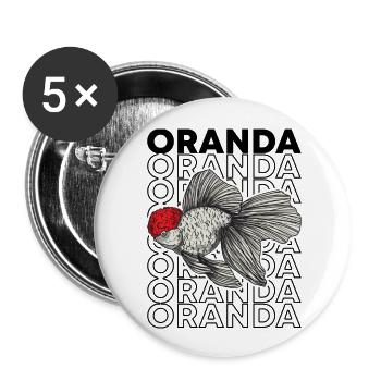 Oranda Goldfish 80's Style Fancy Goldfish Owner - Buttons small 1''/25 mm (5-pack) - white - Front