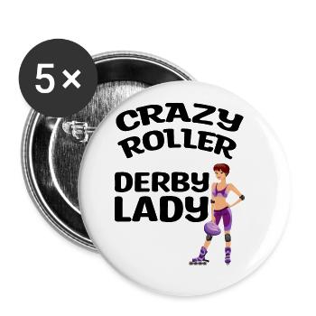 Roller Derby Spieler | Sport Team Hobby Geschenke - Buttons klein 25 mm (5er Pack) - Weiß - Vorne