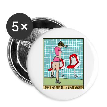 PEE FETISH GIRL GENDER TOILET SEXY - Buttons small 1''/25 mm (5-pack) - white - Front
