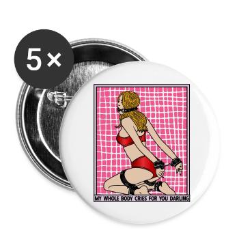 EROTIC GIRL SEXY BALL GAG SUBMISSION BONDAGE - Buttons small 1''/25 mm (5-pack) - white - Front