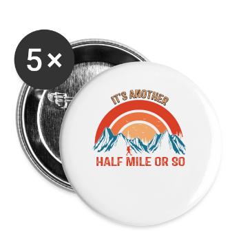 Eine weitere Meile oder so Berge Alpen - Buttons klein 25 mm (5er Pack) - Weiß - Vorne