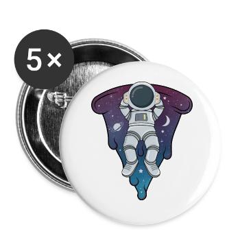 astronaut pizza,astronomy Space Solar System - Buttons small 1''/25 mm (5-pack) - white - Front