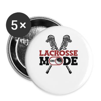 Lacrosse Mode On Lax Player Polocrosse - Buttons small 1''/25 mm (5-pack) - white - Front