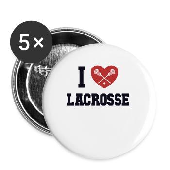 I love Lacrosse Lax Player Polocrosse - Buttons small 1''/25 mm (5-pack) - white - Front
