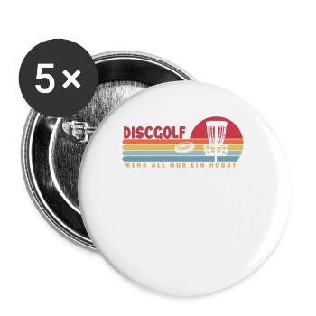 Le disc golf plus qu’un passe-temps Frisbee Golf player - Lot de 5 petits badges (25 mm) - blanc - Devant