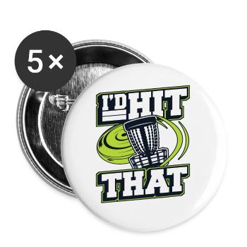 J’avais frappé ce disque de panier de golf frisbee - Lot de 5 petits badges (25 mm) - blanc - Devant
