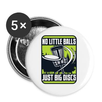 Pas de petites balles juste de gros disques Frisbee Golf - Lot de 5 petits badges (25 mm) - blanc - Devant