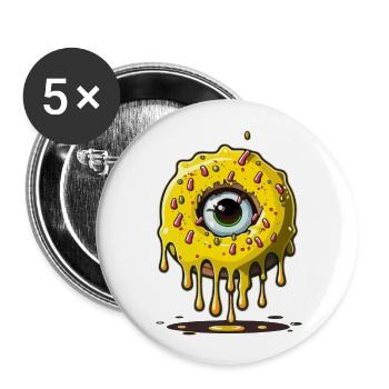 Monster Eye Donut - Buttons small 1''/25 mm (5-pack) - white - Front