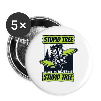 Stupid Tree Frisbee Golf Basket Disc Disc Golfer - Buttons small 1''/25 mm (5-pack) - white - Front