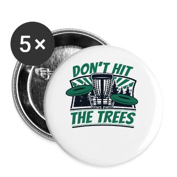 Ne frappez pas les arbres Frisbee Golf Basket Disc - Lot de 5 petits badges (25 mm) - blanc - Devant