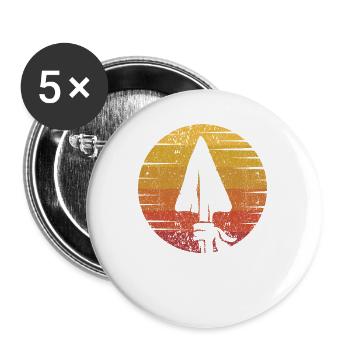 Retro Arrowhead Collecting Hunting Tips - Buttons small 1''/25 mm (5-pack) - white - Front