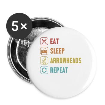 Eat Sleep Arrowheads Repeat Hunting Tips - Buttons small 1''/25 mm (5-pack) - white - Front