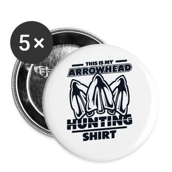 This Is My Arrowhead Hunting Clothing Arrowheads - Buttons small 1''/25 mm (5-pack) - white - Front